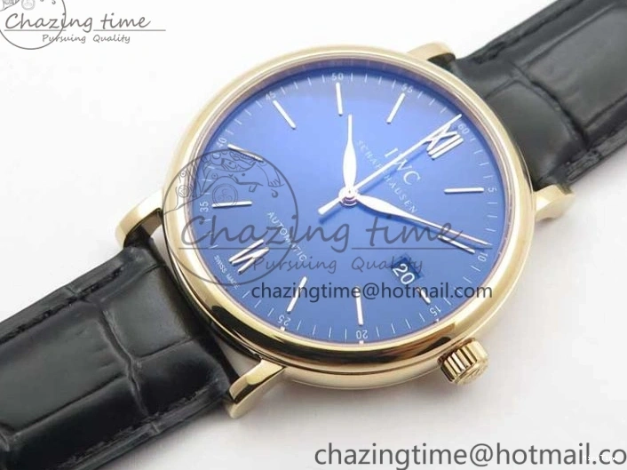 MIROTIME 0319 MoistureWicking Portofino Automatic RG IW356522 FKF 1:1 Best Edition Blue Dial on Black Croco Strap A 7109